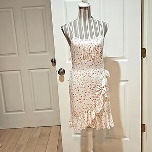 J for Justify Women White Floral Mini Wrap Around Spaghetti Straps Size L
